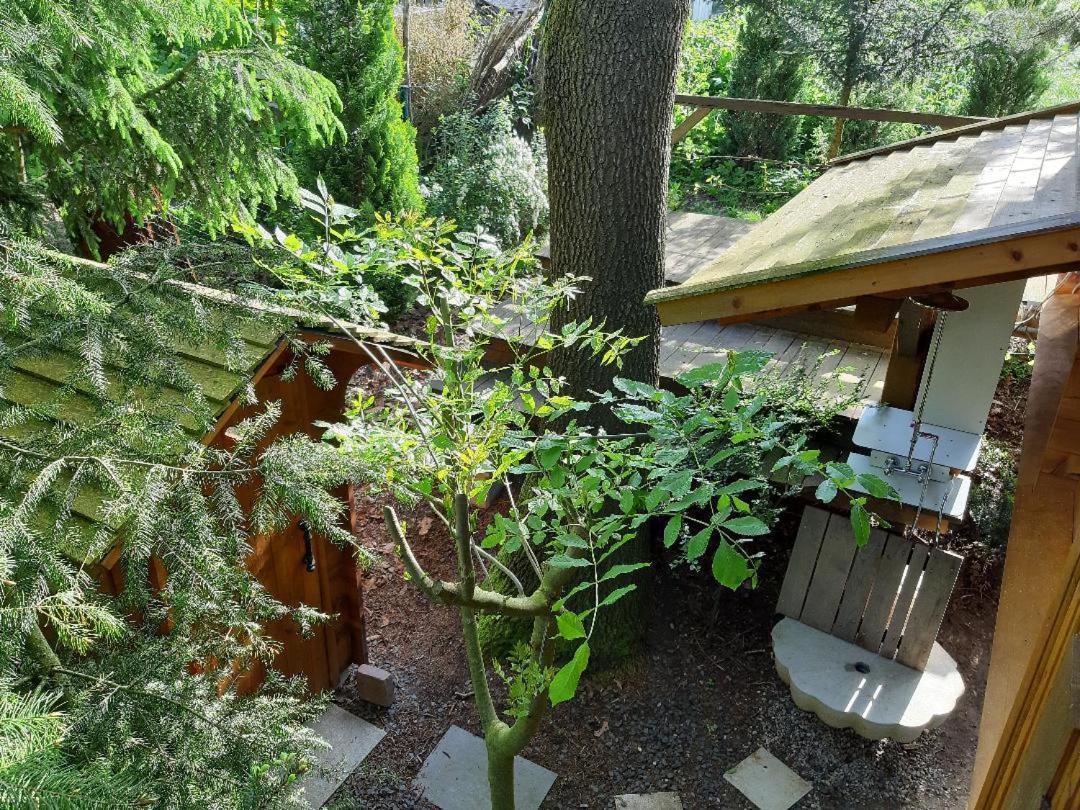 Baumhaus Wolfshoehle Fischach Buitenkant foto